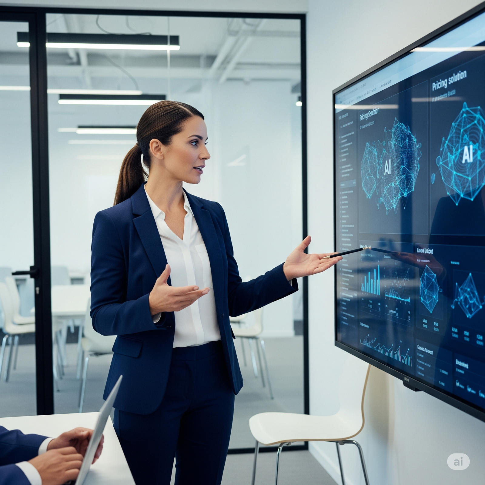 women-presenting-pricing-solution-on-screen